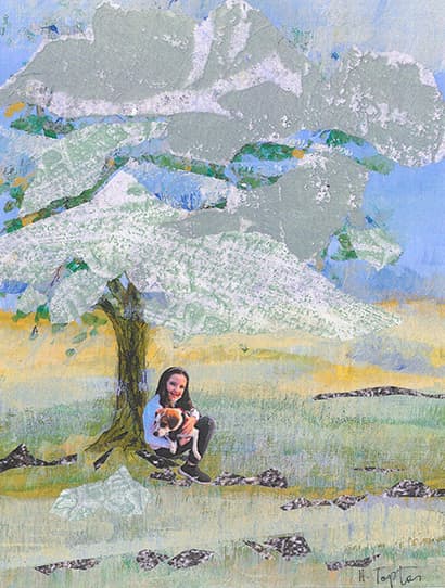 Αριάννα, Ακρυλικό κολάζ, 30,5x23 εκ.